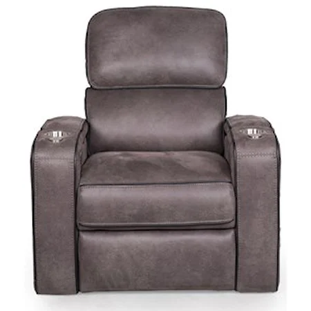 Power Headrest Recliner with Storage Compartments
